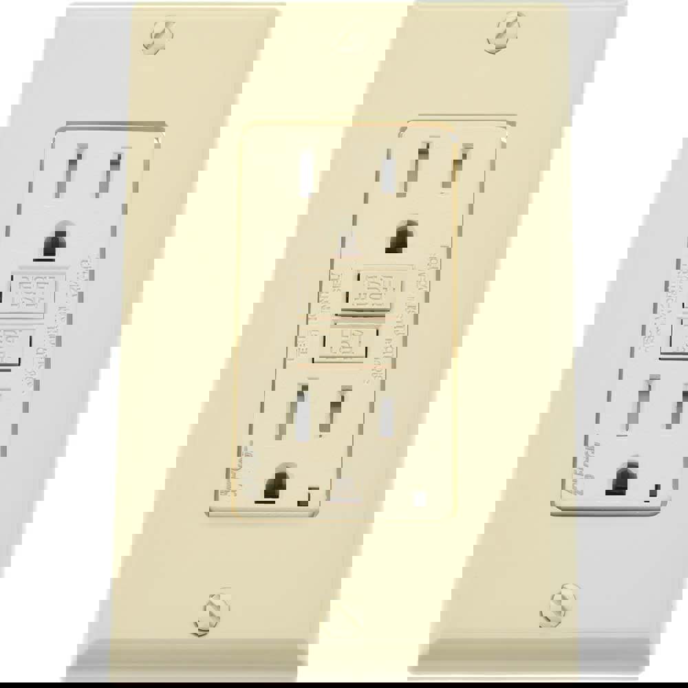 GFCI Receptacles; Grade: Commercial ; NEMA Configuration: 5-15R ; Amperage: 15 ; Reset Type: Manual ; Wiring Method: Back; Side ; Number of Phases: 1